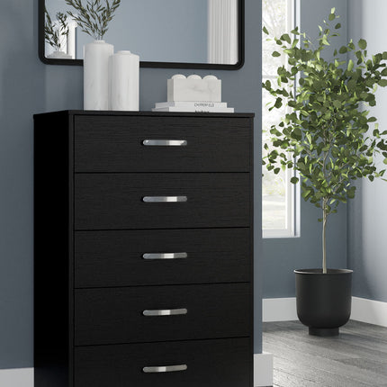 Finch - Five Drawer Chest - 46" Height - Black