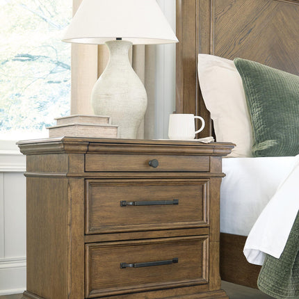 Karallin - Three Drawer Night Stand - Medium Brown