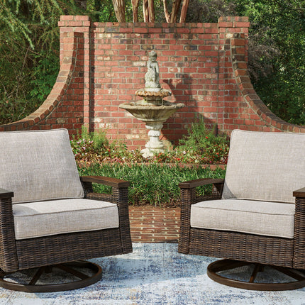 Monterey Point - Swivel Lounge Chair (Set of 2) - Dark Brown