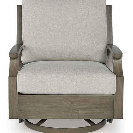 Rainier Ranch - Swivel Glider Chair With Cushion - Brown / Beige