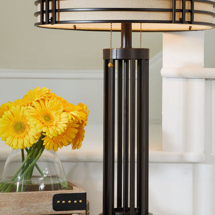 Hanswell - Metal Table Lamp  - Dark Brown
