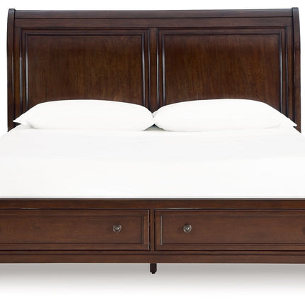 Trellington - King Sleigh Storage Bed - Brown