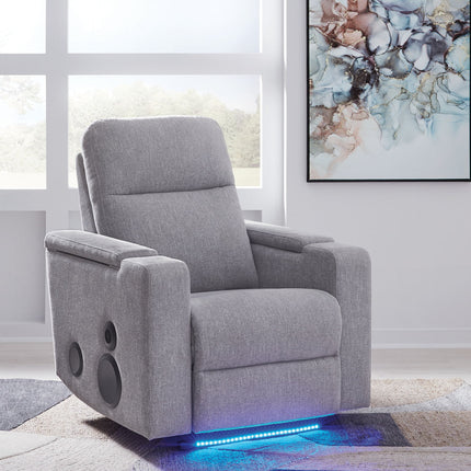 Pineland - Glider Power Recliner With Audio System - Pewter