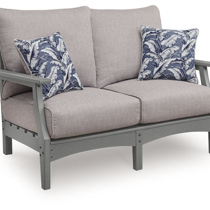 Cove Beach - Loveseat With Cushion - Gray