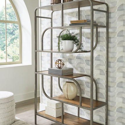 Jaddon - Bookcase - Brown / Antique Silver