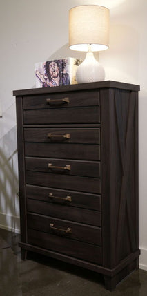 Vonitta Bay - Five Drawer Chest - Dark Brown
