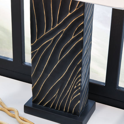 Bartlen - Poly Table Lamp - Black / Gold Finish
