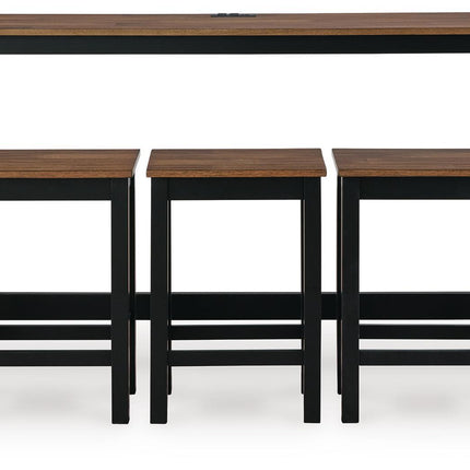 Wildenauer - Rectangular Dining Room Counter Table Set (Set of 4) - Brown / Black