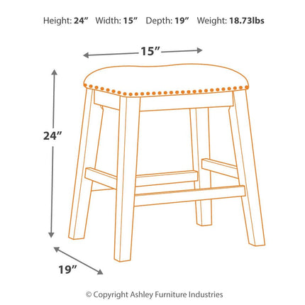 Caitbrook - Upholstered Stool (Set of 2) - Gray