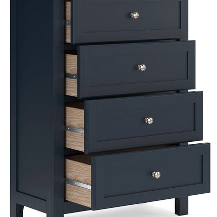 Landocken - Four Drawer Chest - Brown / Blue