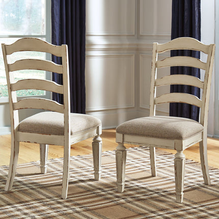Realyn - Dining UPH Side Chair (Set of 2) - Ladderback - Chipped White