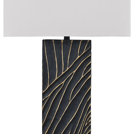 Bartlen - Poly Table Lamp - Black / Gold Finish
