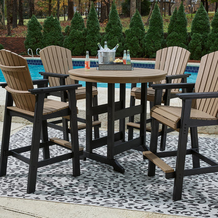 Fairen Trail - 5 Pc. - Dining Set with 4 Chairs - Black / Driftwood