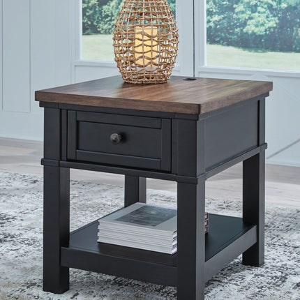 Wildenauer - Rectangular End Table - Brown / Black