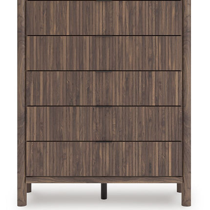 Pamytta - Five Drawer Wide Chest - Brown