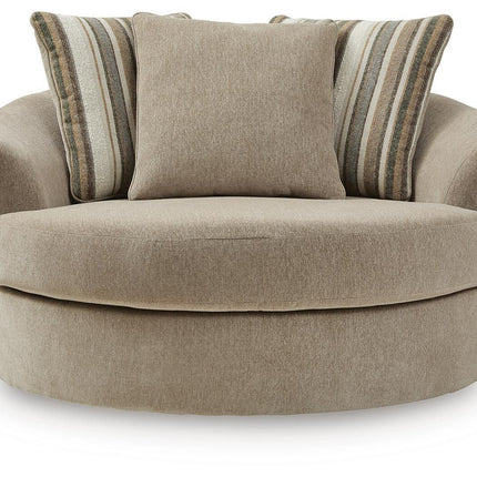 Linenhause - Oversized Swivel Accent Chair - Dune
