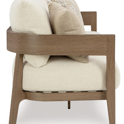 Serene Bay - Sofa With Cushion - Dark Brown / White