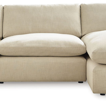Elyza - 4 Pc. - Right Arm Facing Corner Chaise 3 Pc Sectional, Ottoman - Linen