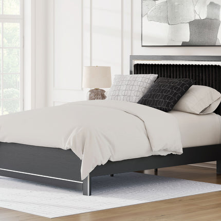 Zuraleus - Upholstered Panel Platform Bed With Roll Slats