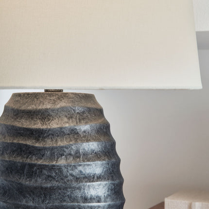 Caronick - Poly Table Lamp (Set of 2) - Antique Silver Finish