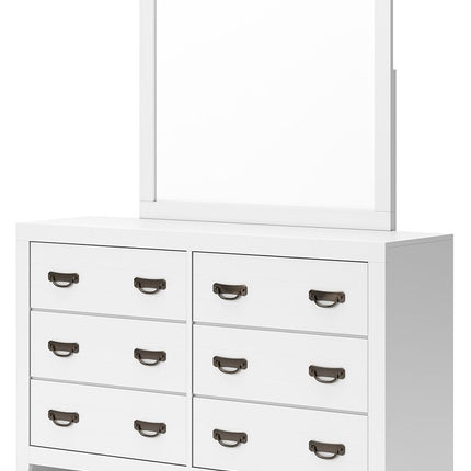 Binterglen - Dresser And Mirror - White