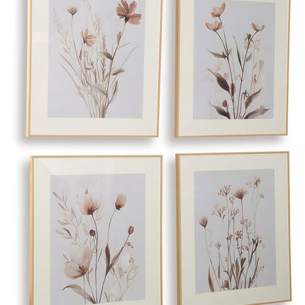 Chettings - Wall Art Set (Set of 4) - Beige / Gray / Blush