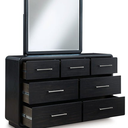 Rowanbeck - Dresser And Mirror - Black