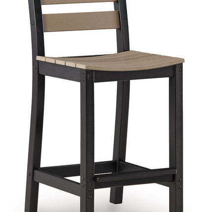 Shoreline Beach - Outdoor Counter Table And 2 Barstools (Set of 3) - Black / Beige