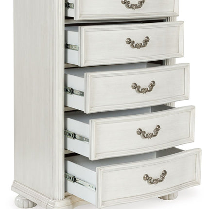 Montelaine - Five Drawer Chest - Antique White