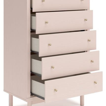 Wistenpine - Five Drawer Chest - Blush