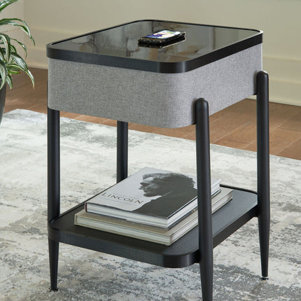 Jorvalee - Accent Table with Speaker - Gray / Black