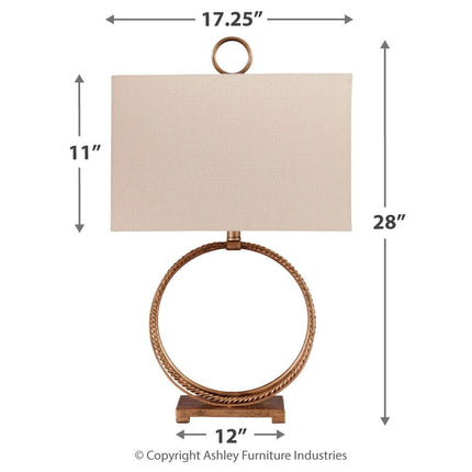 Mahala - Metal Table Lamp  - Antique Gold Finish