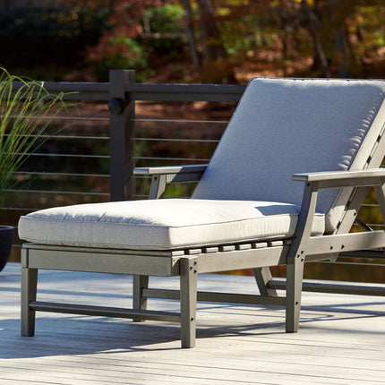 Visola - Chaise Lounge with Cushion - Gray