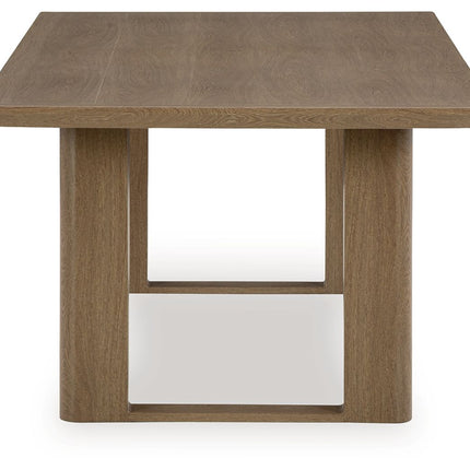 Serene Bay - Rectangular Dining Table With Umbrella Option - Dark Brown