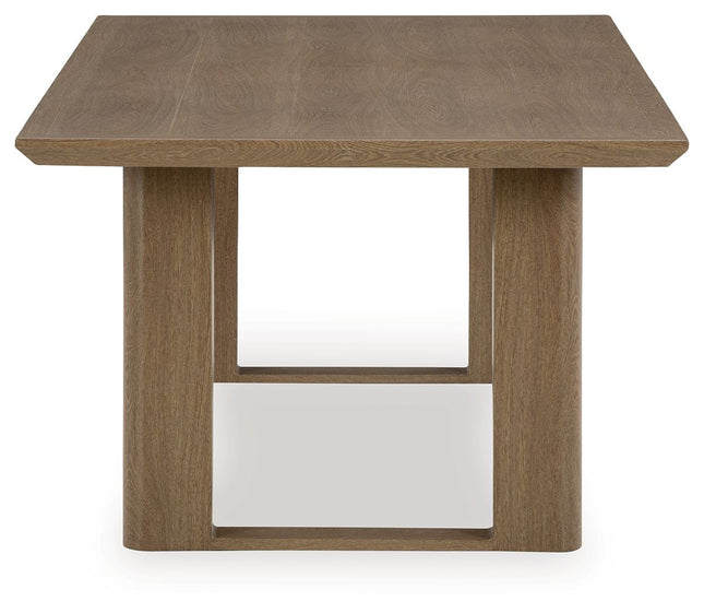 Serene Bay - Rectangular Dining Table With Umbrella Option - Dark Brown