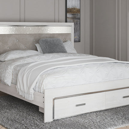 Altyra - King Upholstered Storage Bed - White