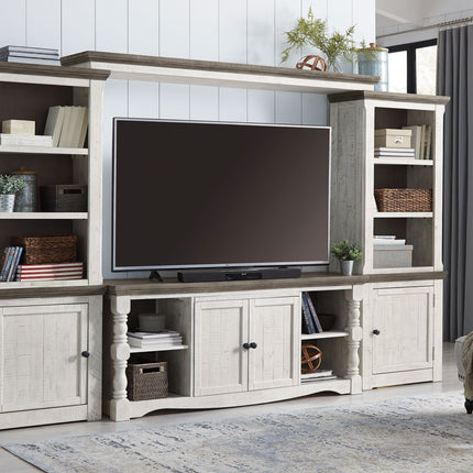 Havalance - 4 Pc. - Entertainment Center - 67" TV Stand - Brown / Beige