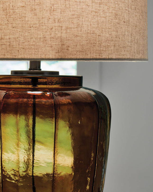Bainmore - Glass Table Lamp - Amber