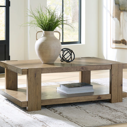 Flangren - Rectangular Cocktail Table - Light Brown