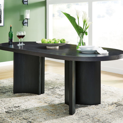 Rowanbeck - Oval Dining Room Table - Black