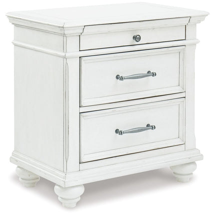 Kanwyn - Three Drawer Night Stand - Whitewash