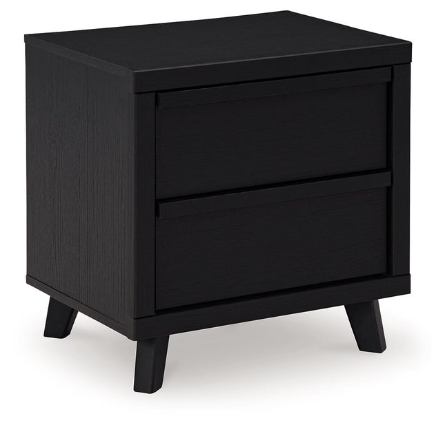 Danziar - Two Drawer Night Stand - Black