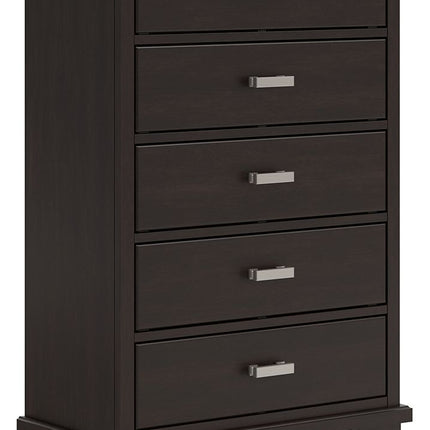 Covetown - Five Drawer Chest - Dark Brown