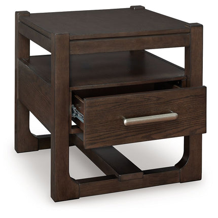 Breckington - Square End Table - Dark Brown