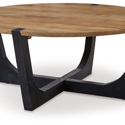 Hanneforth - Round Cocktail Table - Brown