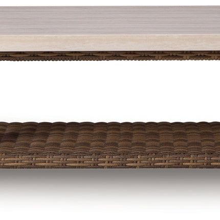 Dolan Creek - Rectangular Cocktail Table - Beige / Brown