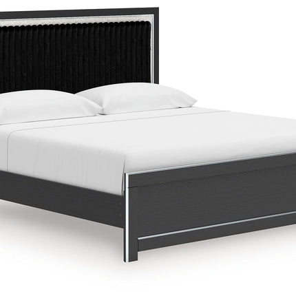 Zuraleus - Upholstered Panel Platform Bed With Roll Slats