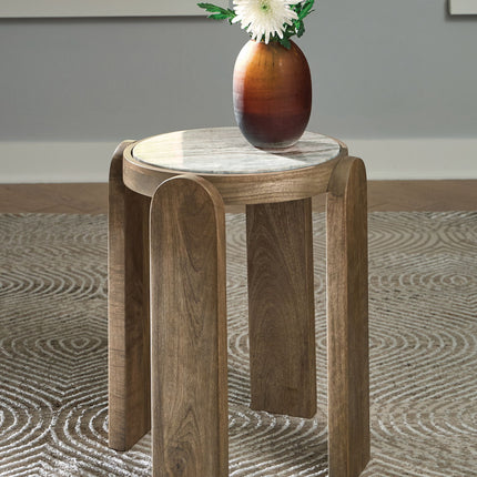 Gavrilley - Accent Table - Gray / White / Brown