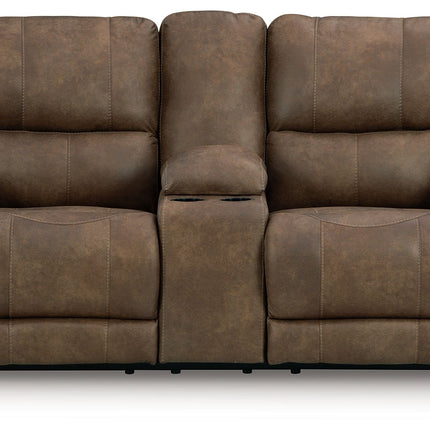 Beckley Place - Power Reclining Loveseat With Console / Adjustable Headrest - Earth