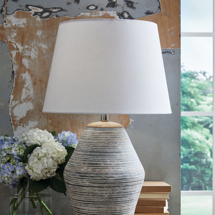 Lawrock - Terracotta Table Lamp - Antique Blue